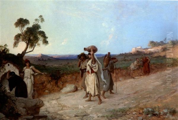 Les Porteuses D'eau Oil Painting by Jean Raymond Hippolyte Lazerges