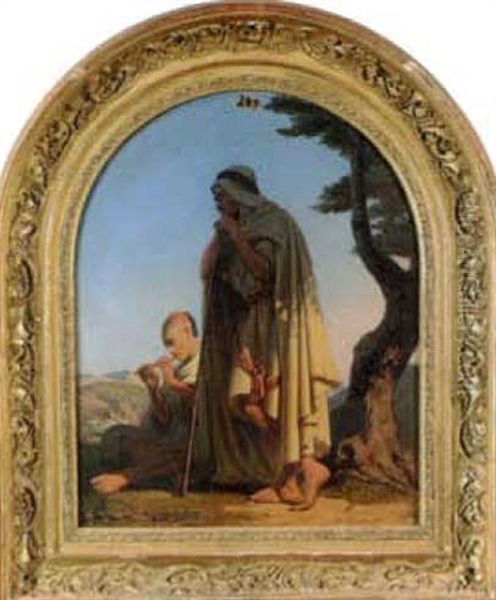 Bergers Arabes Oil Painting by Jean Raymond Hippolyte Lazerges