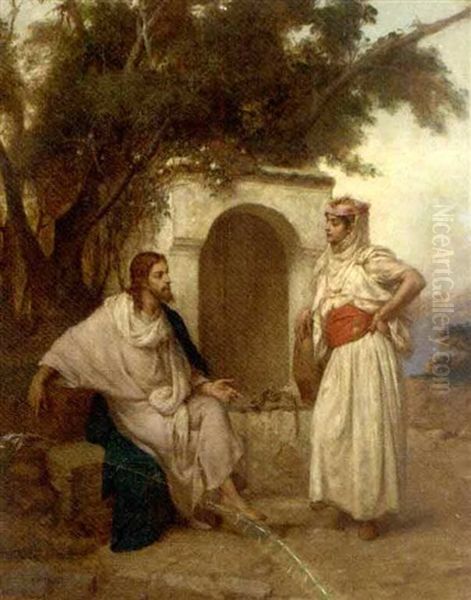 Meeting At The Well Oil Painting by Jean Raymond Hippolyte Lazerges