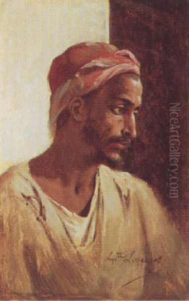 Portrait D'algerien Oil Painting by Jean Raymond Hippolyte Lazerges