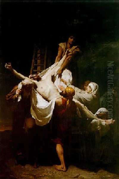 Descent From The Cross Oil Painting by Jean Raymond Hippolyte Lazerges