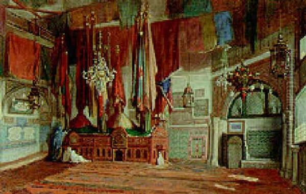 A Bazaar Interior, Algiers Oil Painting by Jean Raymond Hippolyte Lazerges