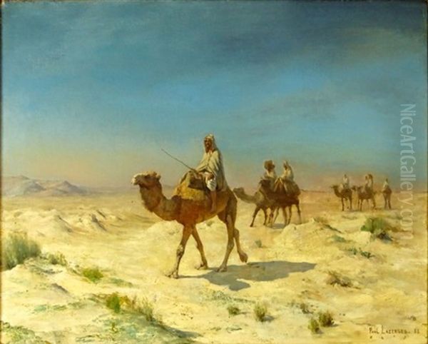 Desert Caravan Oil Painting by Paul Jean Baptiste Lazerges