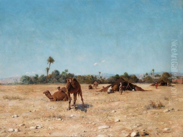 Le Camp Nomade Oil Painting by Paul Jean Baptiste Lazerges