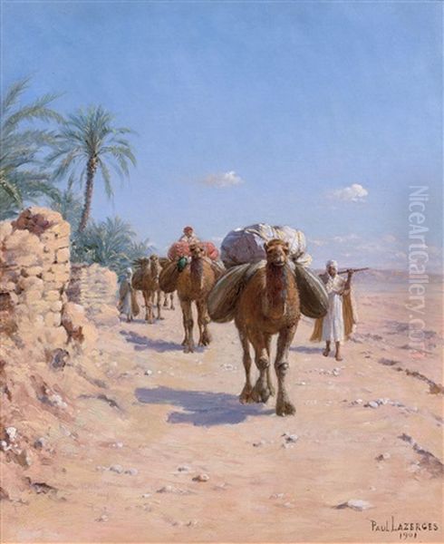 La Caravane Oil Painting by Paul Jean Baptiste Lazerges