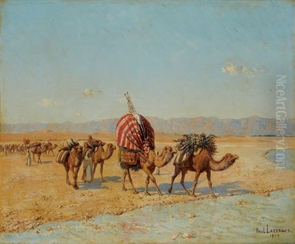 La Caravane Oil Painting by Paul Jean Baptiste Lazerges