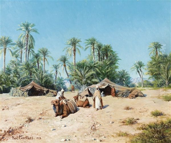 Campement Dans L'oasis Oil Painting by Paul Jean Baptiste Lazerges