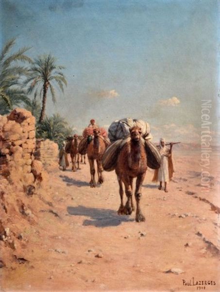 La Caravane Oil Painting by Paul Jean Baptiste Lazerges