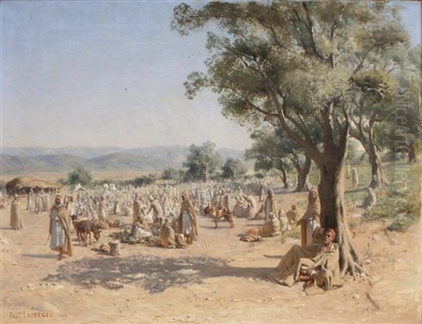 Marche Arabe A Menerville Algerie Oil Painting by Paul Jean Baptiste Lazerges