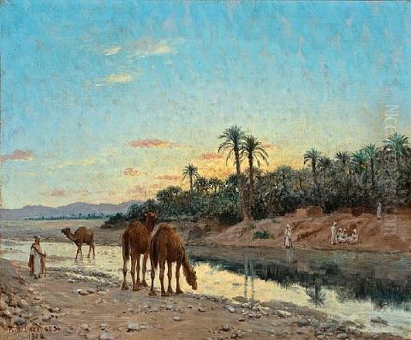 Camels Rest Oil Painting by Paul Jean Baptiste Lazerges