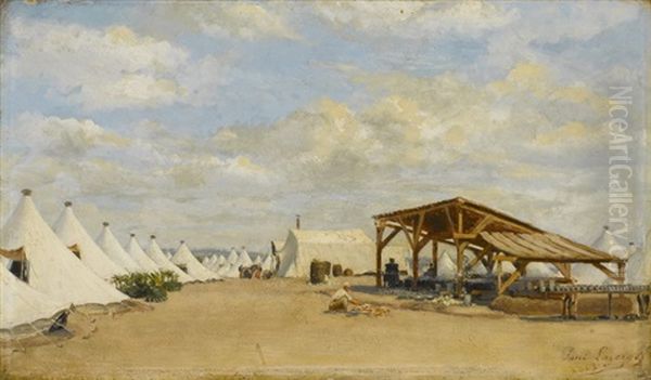 Campement Militaire En Algerie Oil Painting by Paul Jean Baptiste Lazerges