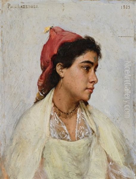 Orientalisches Madchen Oil Painting by Paul Jean Baptiste Lazerges