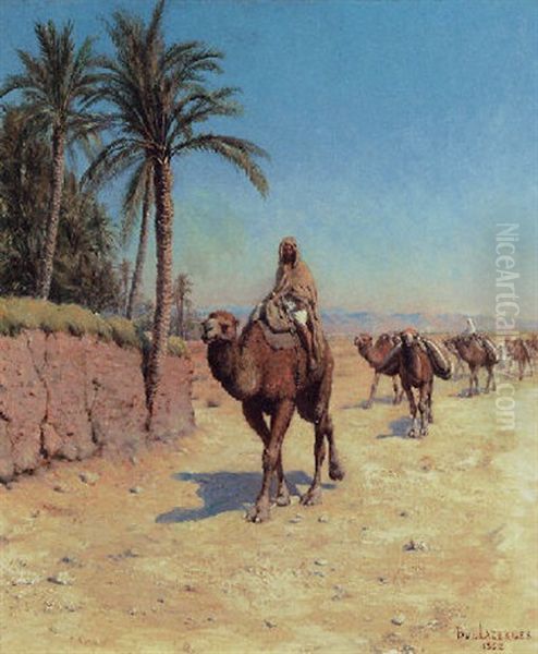 A Caravan In North Africa Oil Painting by Paul Jean Baptiste Lazerges