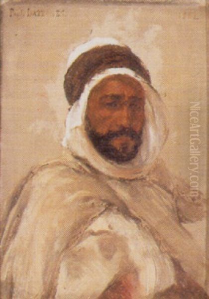 Portrait De Bedouin Oil Painting by Paul Jean Baptiste Lazerges