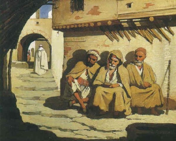 Dans La Casbah D'alger Oil Painting by Paul Jean Baptiste Lazerges