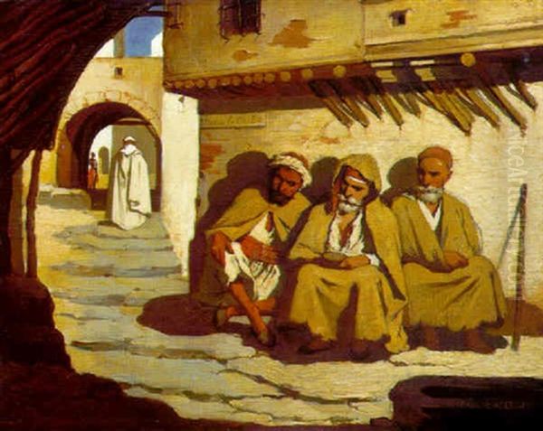 Dans La Casbah D'alger Oil Painting by Paul Jean Baptiste Lazerges