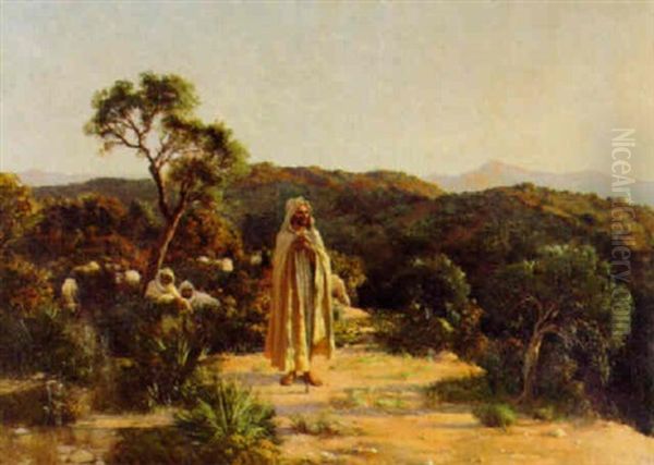 Bedouin Shepherds Oil Painting by Paul Jean Baptiste Lazerges