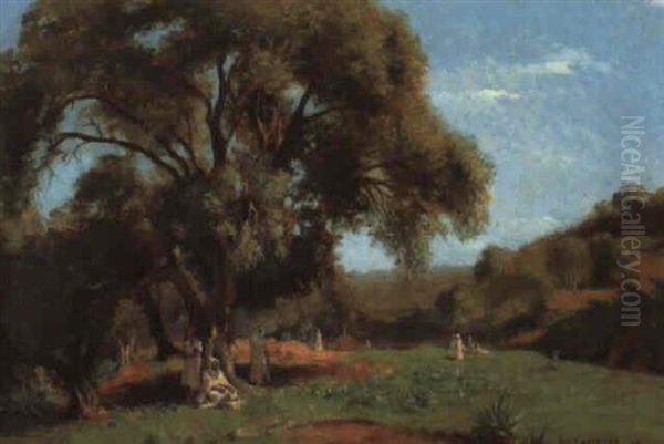 Delassement Sous Les Arbres Oil Painting by Paul Jean Baptiste Lazerges