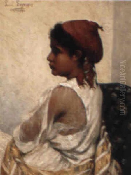 A Young Arab Girl Oil Painting by Paul Jean Baptiste Lazerges