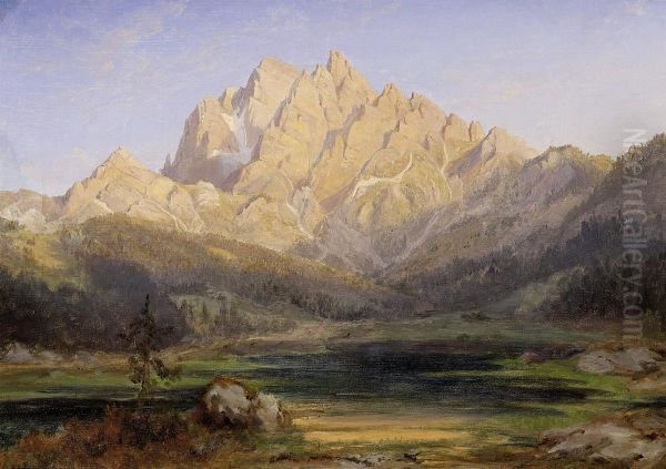 In The Dolomites Oil Painting by Ferdinand Konrad Bellermann