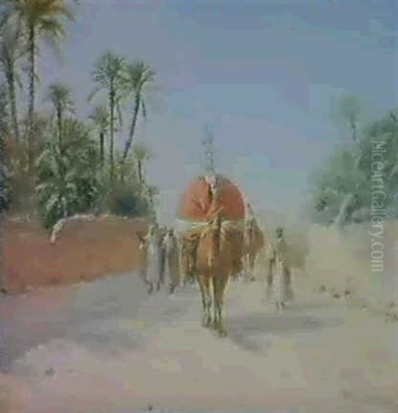 Caravane A Bou-saada Oil Painting by Paul Jean Baptiste Lazerges