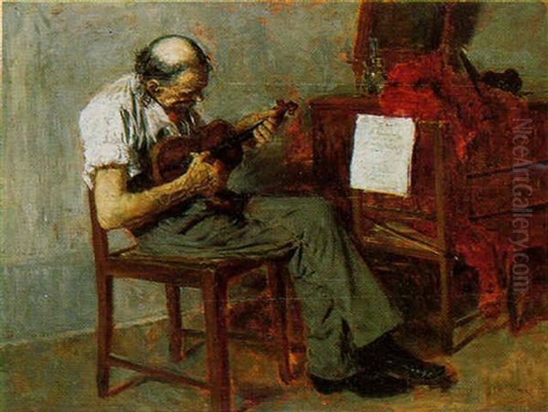 Il Violinista Oil Painting by Andrea Lazzaretti