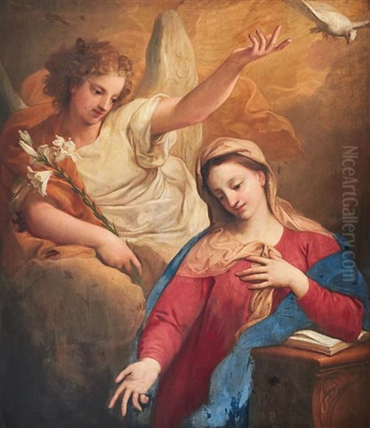 The Annunciation Oil Painting by Gregorio Lazzarini