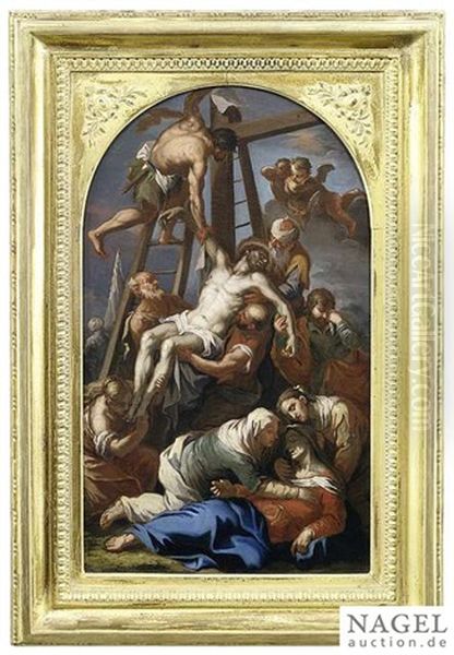 Deposition From The Cross Oil Painting by Gregorio Lazzarini