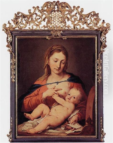 Madonna And Child Oil Painting by Gregorio Lazzarini