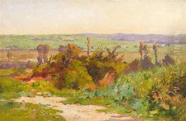 Impressionistische Fruhlingslandschaft Oil Painting by Ernest Auguste Le Villain