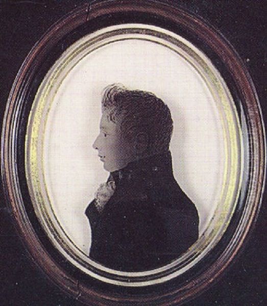 A Young Midshipman, Wearing High Collared Coat And Lace Cravat Oil Painting by Arthur Lea