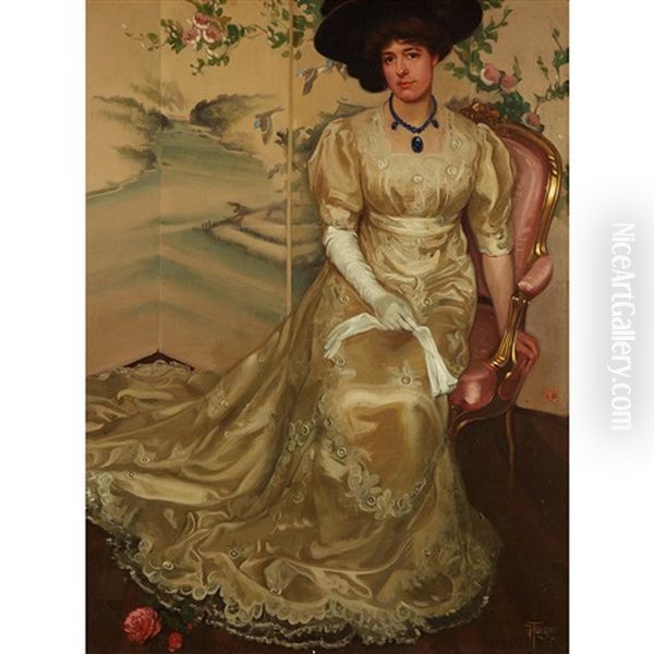 Portrait Of The Artist Oil Painting by Frances Trumbull Lea