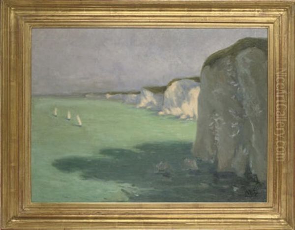 The Cliffs Of Dover Oil Painting by Margaret Fletcher Leadbitter