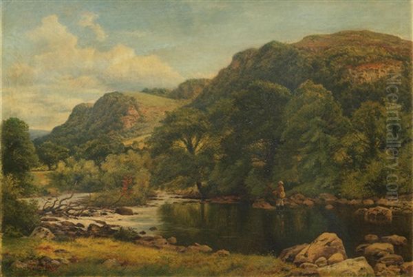 A Tranquil Spot Oil Painting by Benjamin Williams Leader