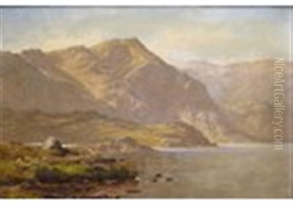 The Moon Lake, Llewelyn Oil Painting by Benjamin Williams Leader