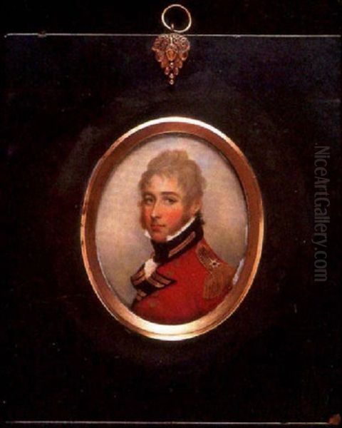 The Hon. Major General Sir Edward Pakenham In Scarlet Jacket With Gold Buttons Oil Painting by James Leakey