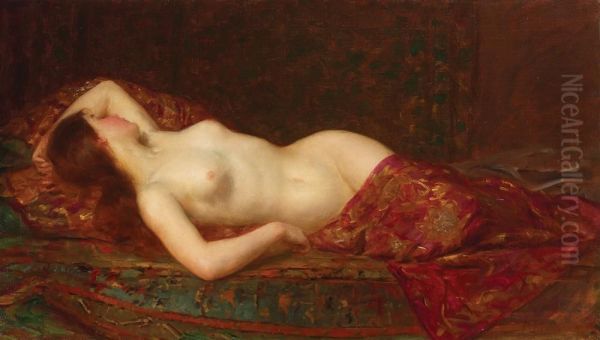 Sleeping Nude Oil Painting by Pierre Bellet