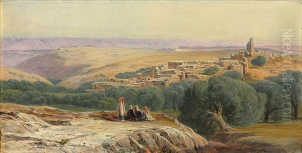 The Plains Of Bethany Oil Painting by Edward Lear