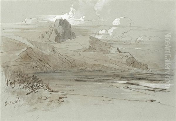 Pentedattelo, Calabria Oil Painting by Edward Lear