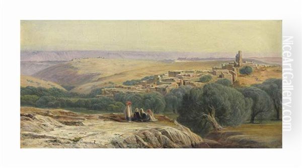 The Plains Of Bethany Oil Painting by Edward Lear