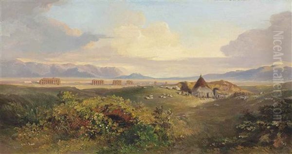 In The Campagna, Rome Oil Painting by Edward Lear