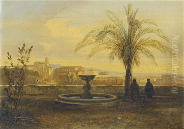 Rome, A View Of The Forum From A Terrace Oil Painting by Edward Lear