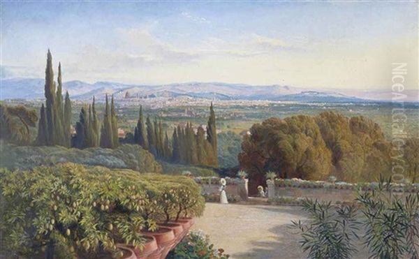 View Of Florence From Villa Petraja Oil Painting by Edward Lear