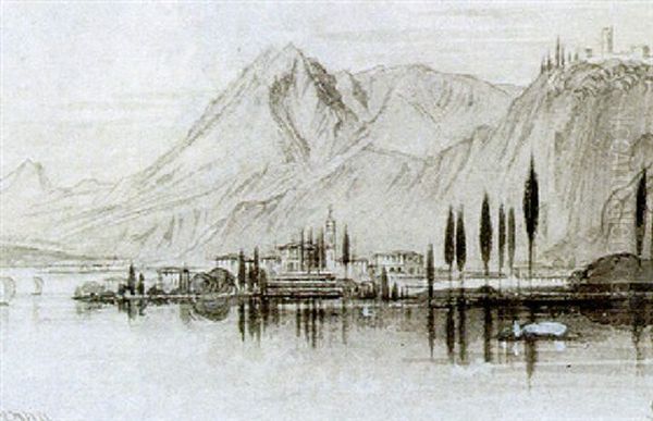 Varenna, Lake Como, 'that Fair Port' Oil Painting by Edward Lear