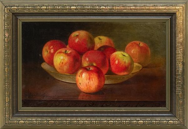 Still Life Of Apples Oil Painting by Edward Chalmers Leavitt