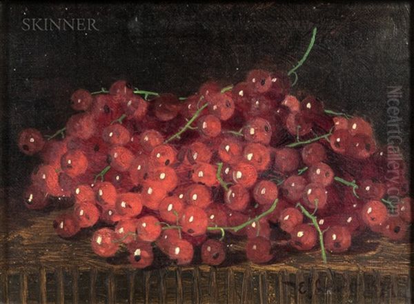 Still Life With Red Gooseberries Oil Painting by Edward Chalmers Leavitt