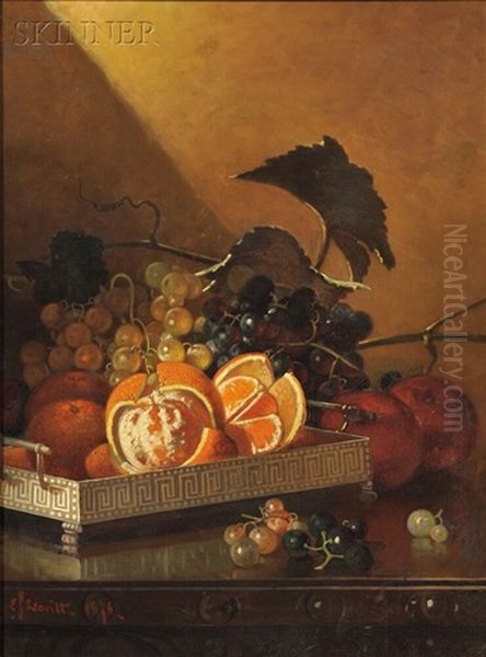 Still Life With Fruit On An Elegant Tray Oil Painting by Edward Chalmers Leavitt