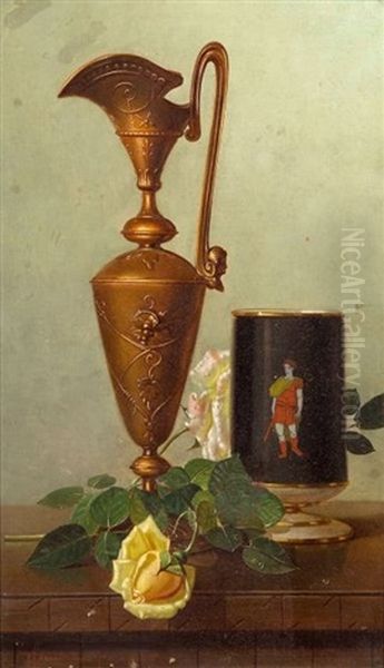 Table Top Still Life Oil Painting by Edward Chalmers Leavitt