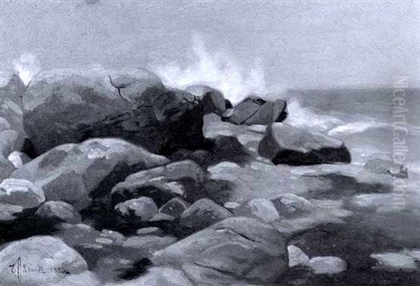 Crashing Surf Oil Painting by Edward Chalmers Leavitt