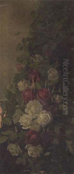 Cascading Roses Oil Painting by Edward Chalmers Leavitt